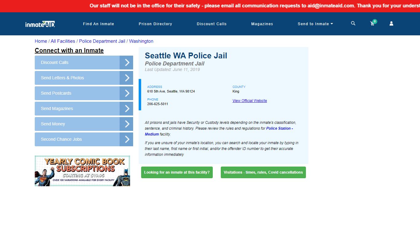 Seattle WA Police Jail & Inmate Search - Seattle, WA